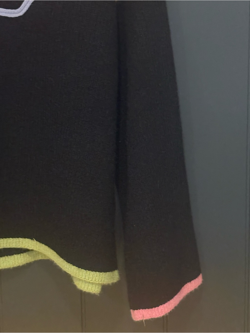 🎨 Entro Women’s Black Knit Contrast Trim Quarter Zip Sweater - Size L - Picture 5 of 11